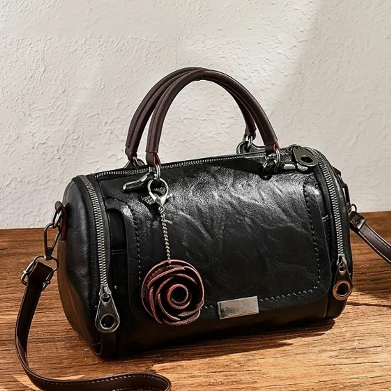 Floral Soft Boston Handbag – Lightweight Everyday Bag