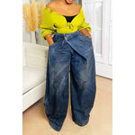 Load image into Gallery viewer, Y2K Harajuku Grunge Denim Jeans - Asymmetric Button Loose Fit
