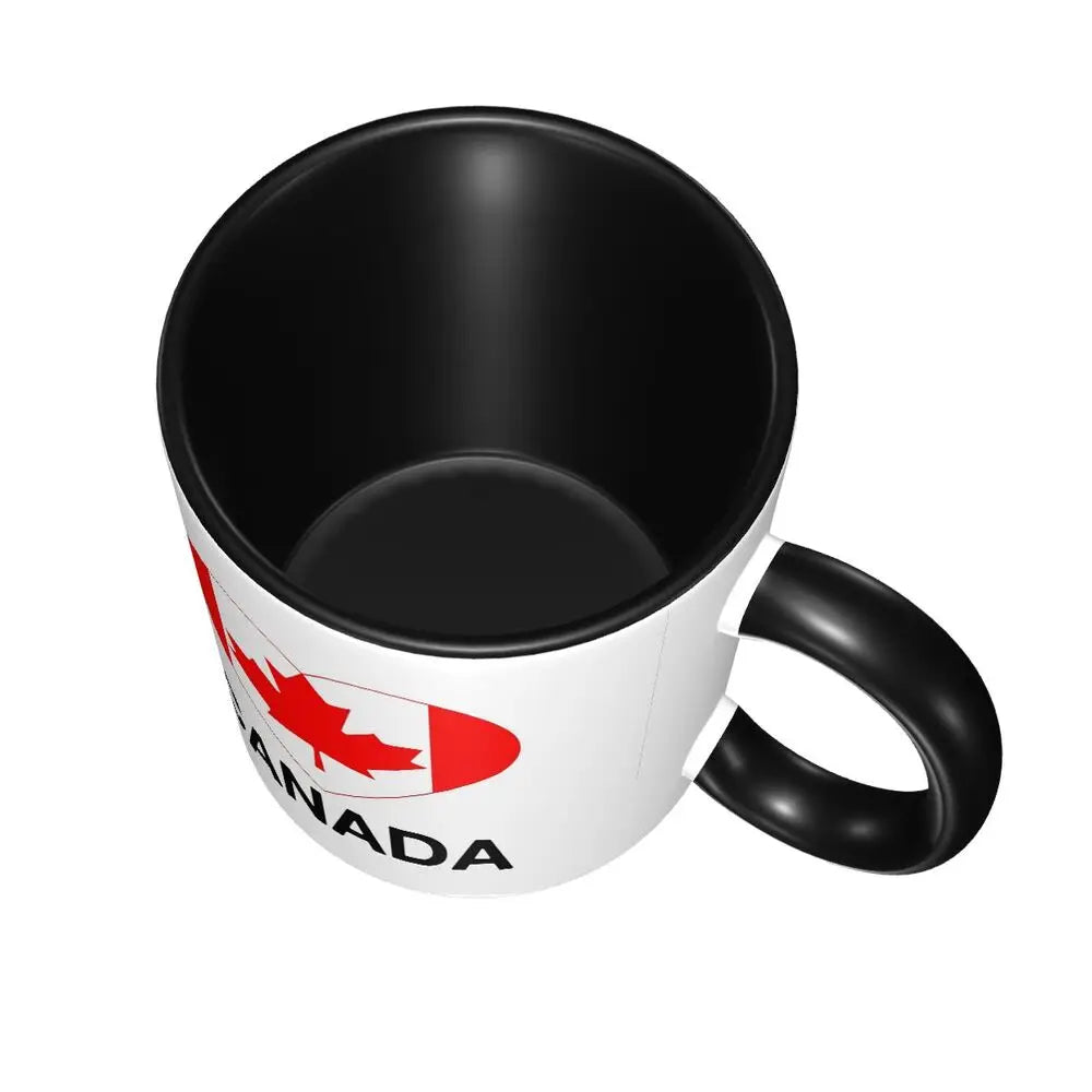 Maple Leaf Canada Canadian Is My Happy Place Mug Funny Ceramic Coffee Cups Tea Mugs Milk Cup Drinkware Gift for Friends