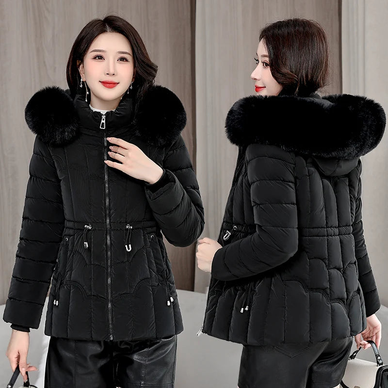 Women's Hooded Puffer Jacket (Light Green) | OWNLUXE