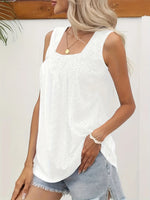 Load image into Gallery viewer, Plus Size Square Neck Hollow Tank Top | Débardeur Ajouré à Encolure Carrée Grande Taille
