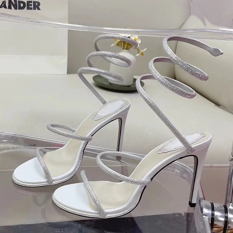 Satin Gladiator Platform Heels for Statement Nights