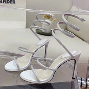 Satin Gladiator Platform Heels for Statement Nights