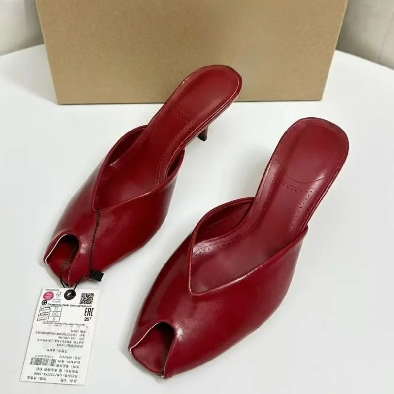 Women's Leather Heels (Red) – Shop at OWNLUXE