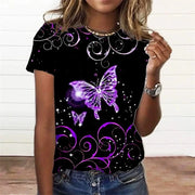 Summer Fashion Women's T-shirt 3d Floral Print Tee Large | OWNLUXE
