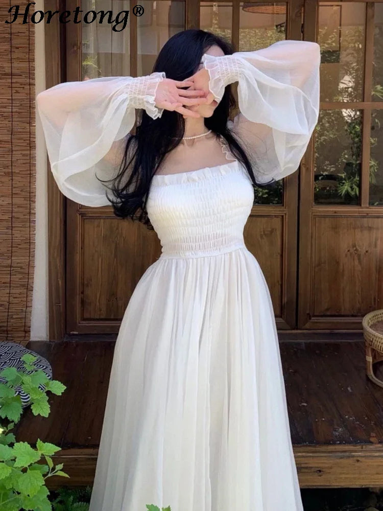 Off-Shoulder Maxi High-Waist Dress | OWNLUXE