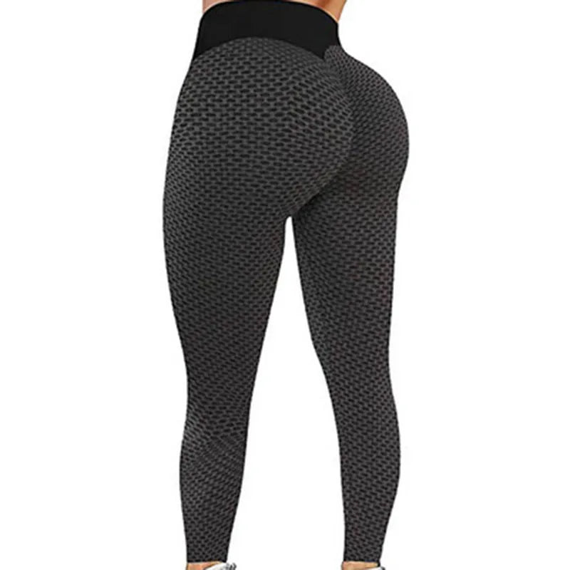 Seamless High Waist Grid Tights Yoga Pants – Breathable, PushUp Leggings for Women
