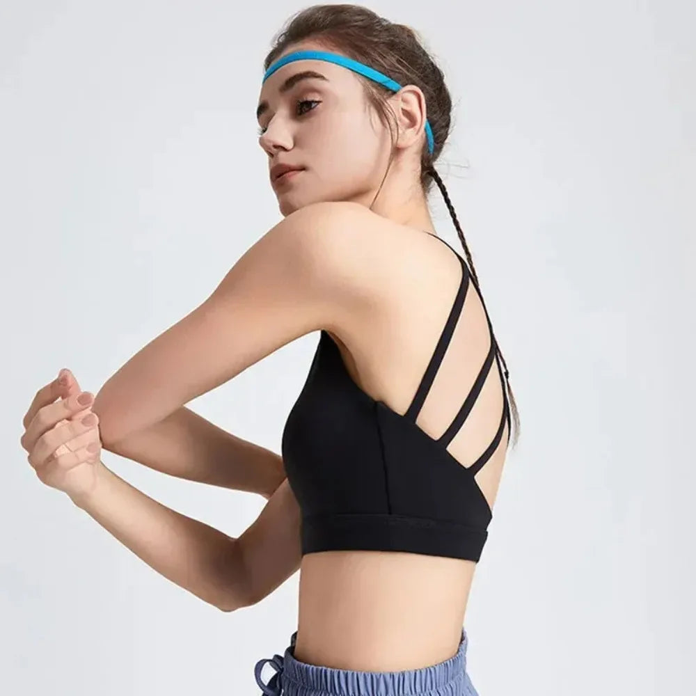 Backless Nylon Sports Bra | OWNLUXE