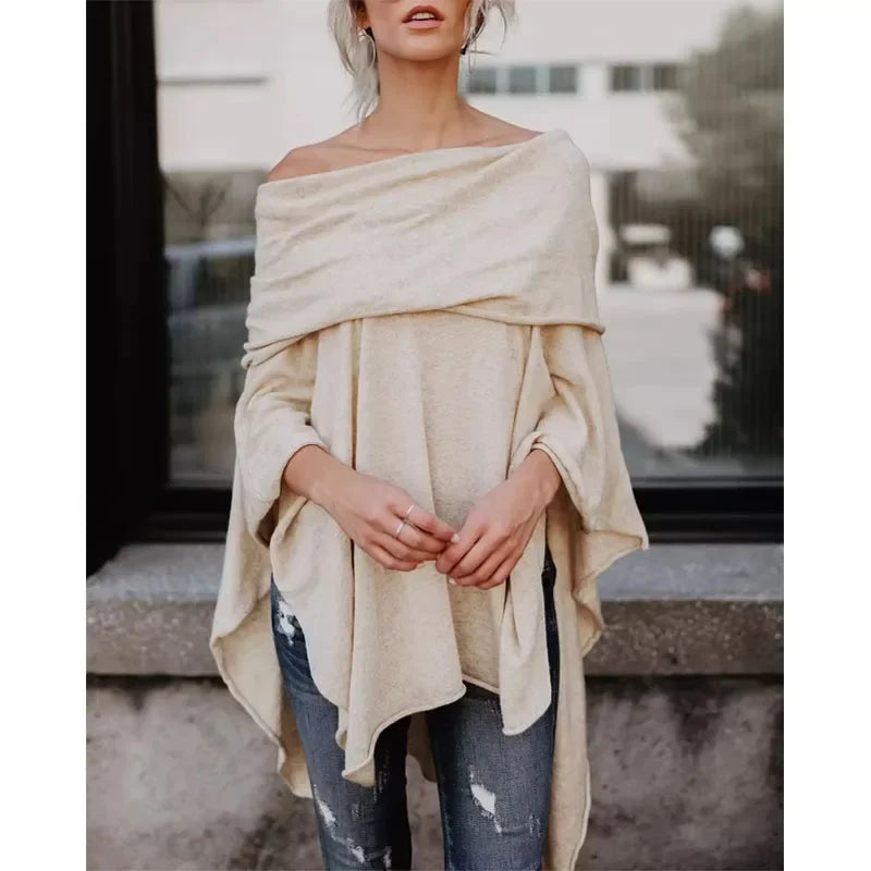 Trendy Off-Shoulder Loose Fit Top – Stylish & Comfortable
