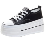 Load image into Gallery viewer, High-Heel Leather Street Sneakers | Baskets de Rue à Talon en Cuir Véritable
