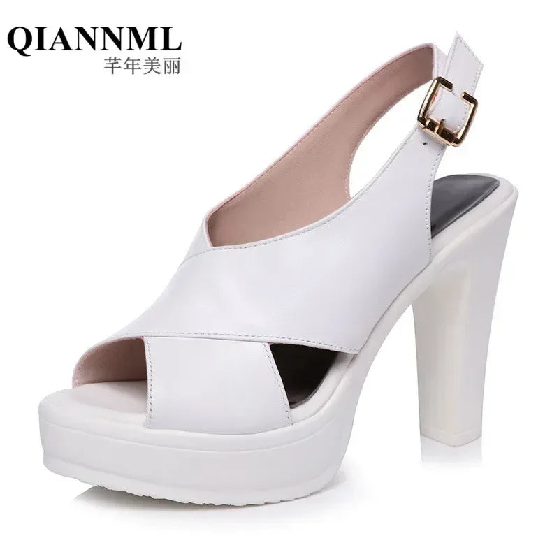 Women’s Gladiator Heeled Sandals – Cross-Tied Spike Heel