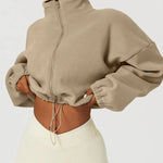 Load image into Gallery viewer, 🔥 Women&#39;s Oversized Fleece Zip-Up Crop Jacket – Cozy &amp; Stylish for Autumn/Winter ❄️
