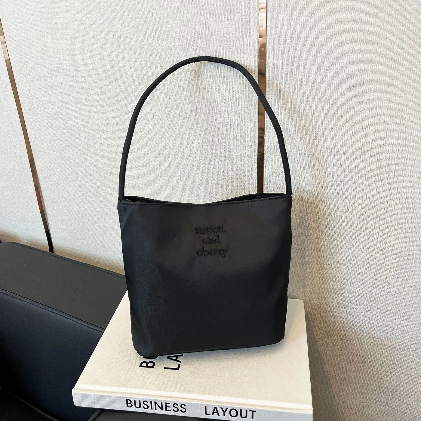 Nylon Embroidered Bucket Bag | OWNLUXE