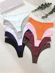 Women's Seamless Cotton Thongs 6-Pack | Low-Rise G-String | OWNLUXE
