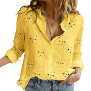 Long-Sleeve Cotton Linen Tunic Blusas | OWNLUXE