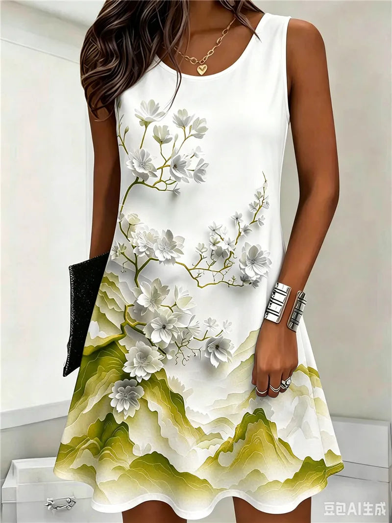 Mini Sleeveless Floral Print Dress | OWNLUXE