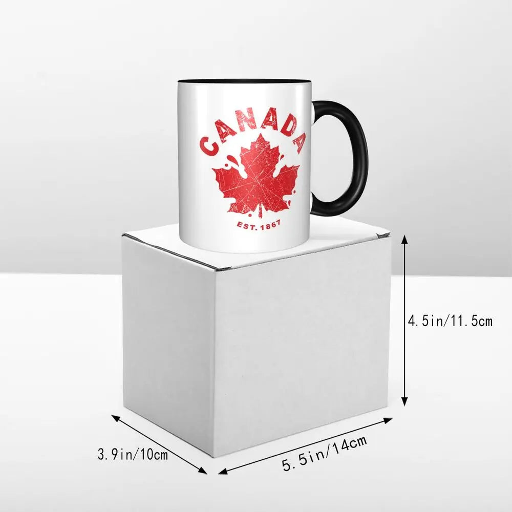 Canada Canadian Maple Leaf Roundel Mug Funny Ceramic Coffee Cups Tea Mugs Milk Cup Drinkware Gift for Friends