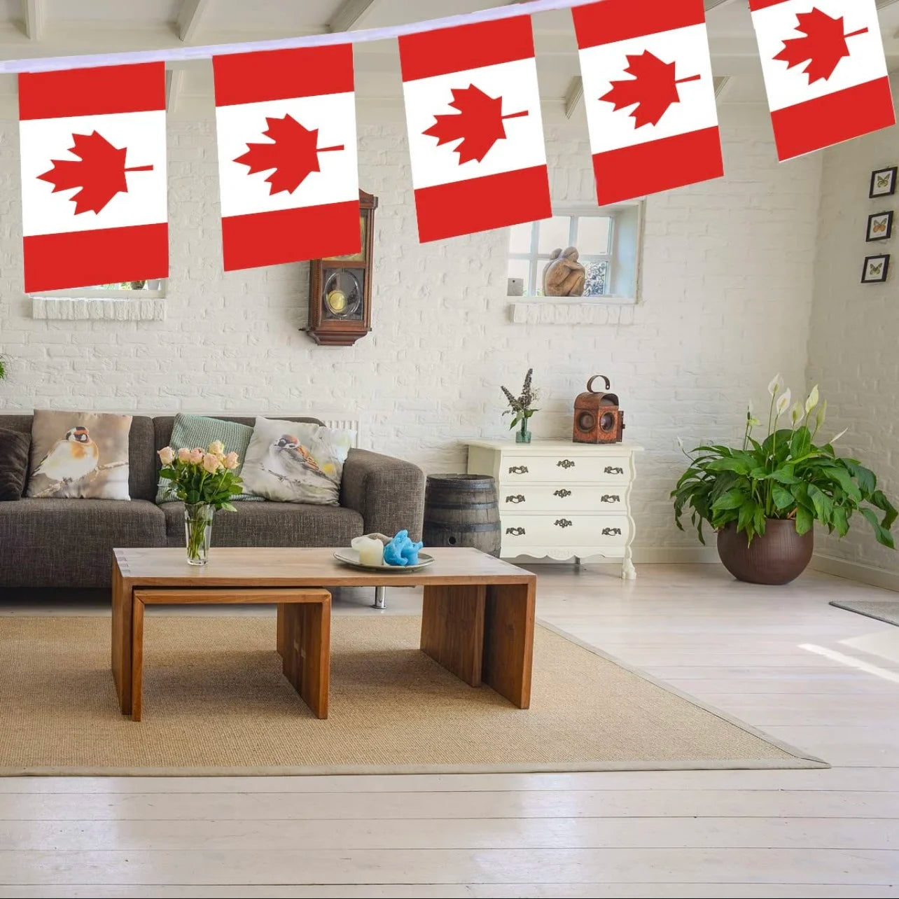 Canada Flag Bunting Banner - Pennant String Flags Set of 20 for Parties & Festivals