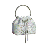 Crystal Bucket Evening Bag (Green Pink) | OWNLUXE