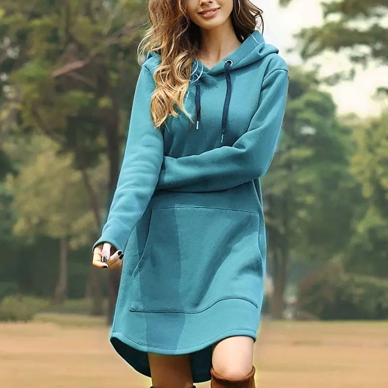 Casual Women's X-Long Hooded Pullover Hoodie