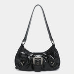Load image into Gallery viewer, Patent Leather Saddle Bag – Retro Moto Style | Sac Selle en Cuir Verni – Style Rétro Moto
