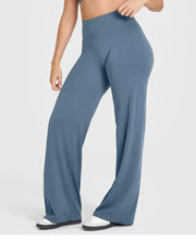 Women's Straight Leg Yoga Pants - Ultra Soft Mid-Waist Sports Trousers