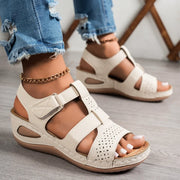 Women's Open Toe Platform Wedge Sandals (Red) – Shop at OWNLUXE