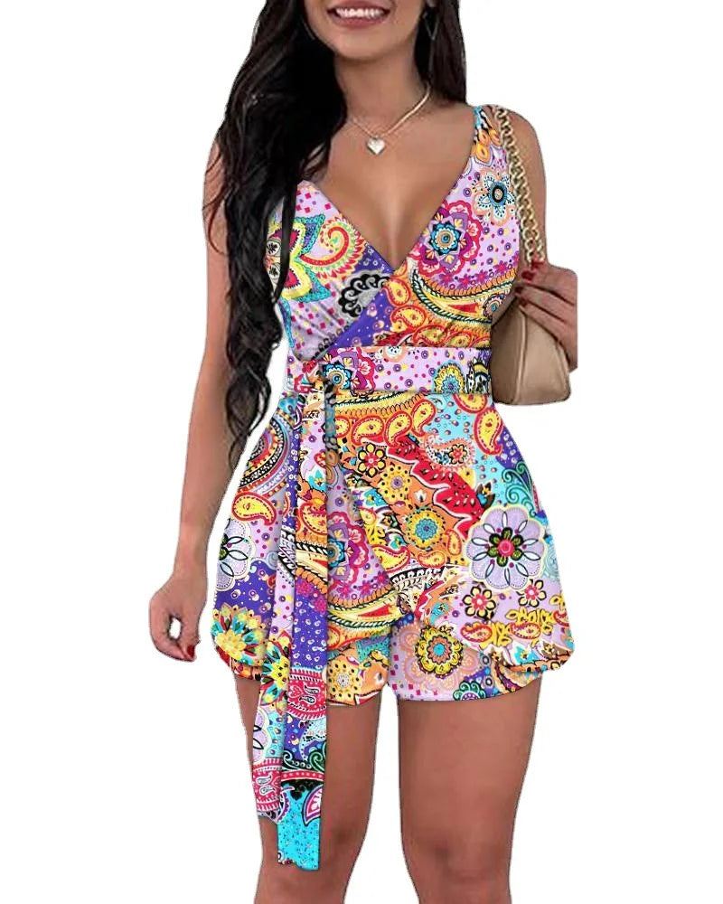 High Street Women's Print Lace-Up Dress