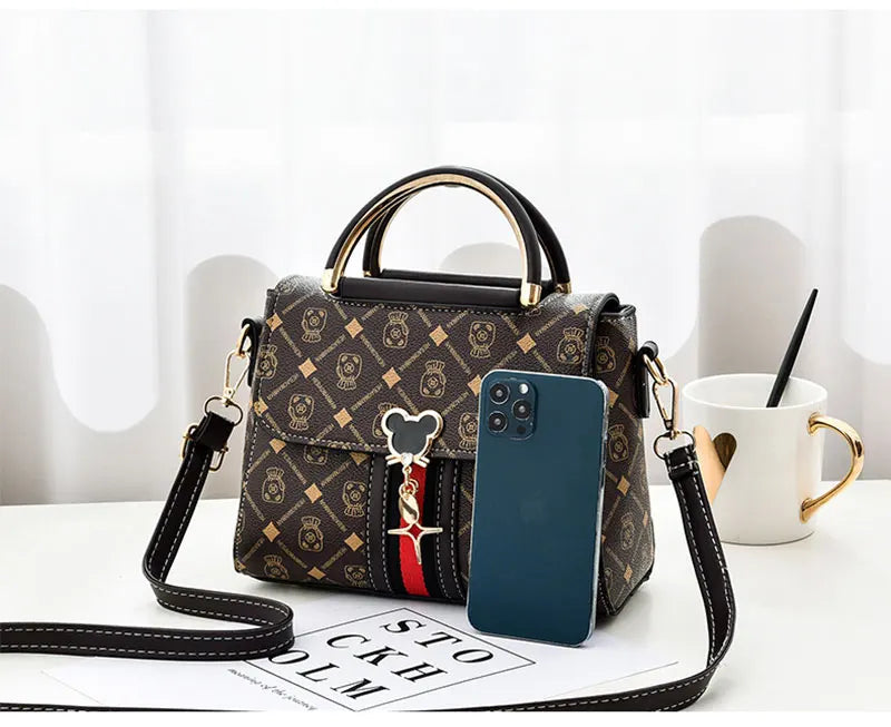 Luxury Designer Shoulder Bag - Women's Printed Monogram Tote Handbag