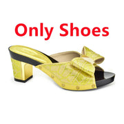 Rhinestone Shoes & Matching Bag Set - Party Wedding Heels with Purse