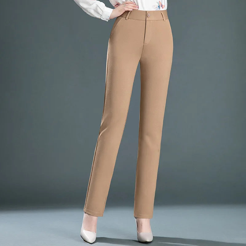 Stretch High Waist Trousers – Fashion Casual Slacks