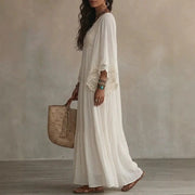 Lace V-Neck Robe | OWNLUXE