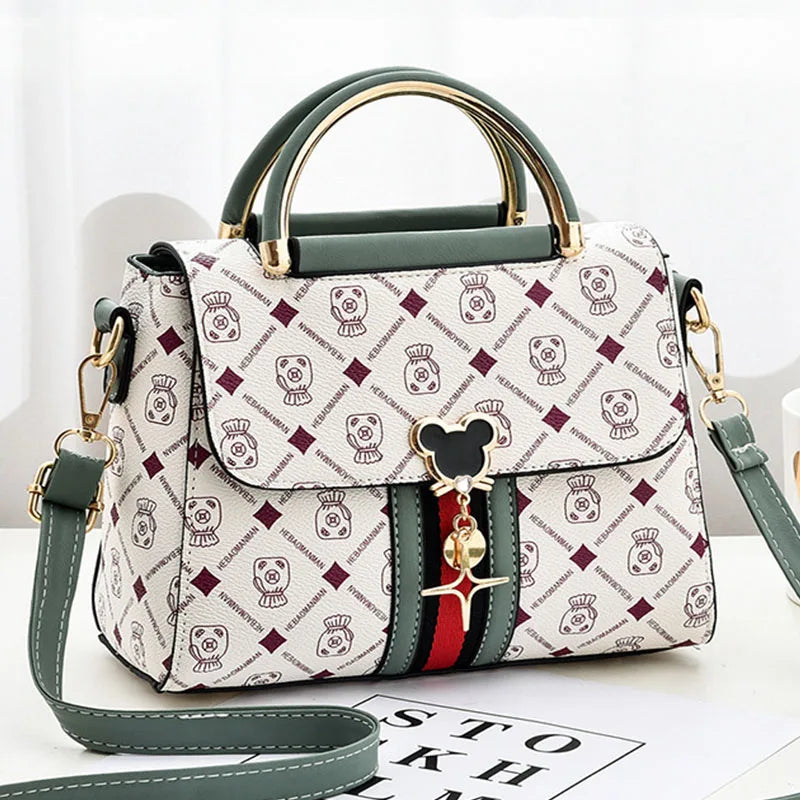 Luxury Designer Shoulder Bag - Printed Monogram Tote