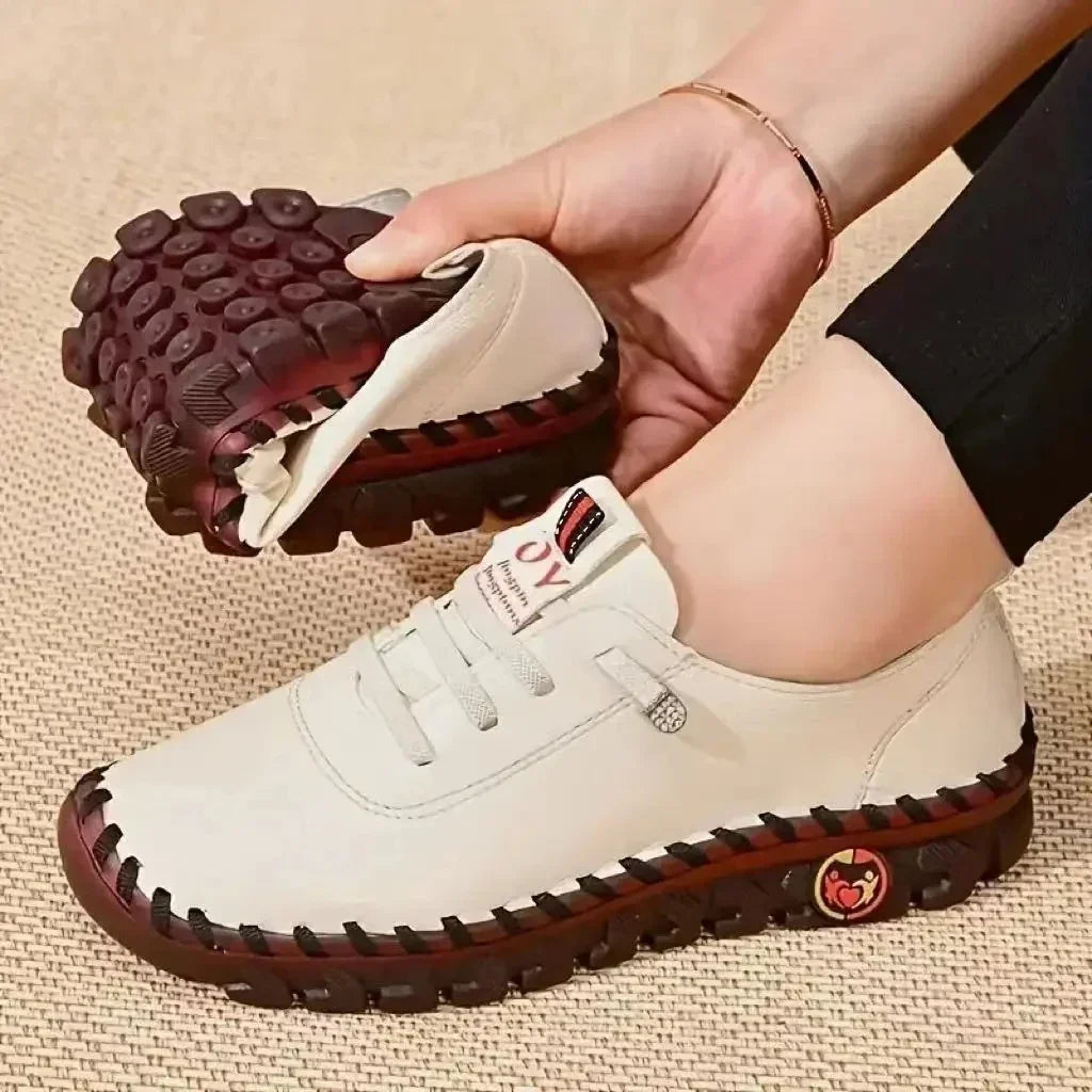 Women's Lace Leather Sneakers Shoes – Shop at OWNLUXE