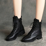 Load image into Gallery viewer, European and American Retro Short Boots Women&#39;s 2023 New Versatile Soft Leather Mid Heel Plush Women&#39;s Boots Zapatillas De Mujer

