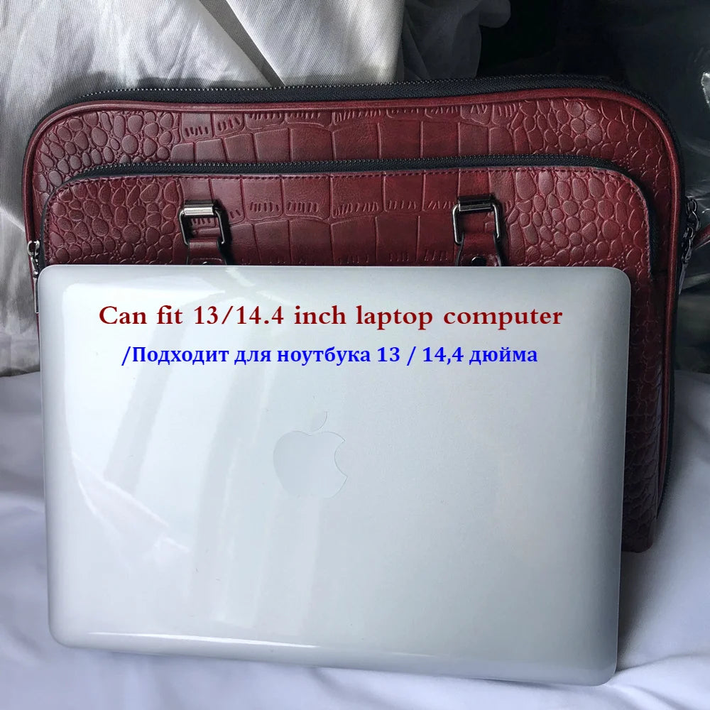 Motaora Women's Leather Briefcase – Professional Business Shoulder Bag for 14-inch Laptops