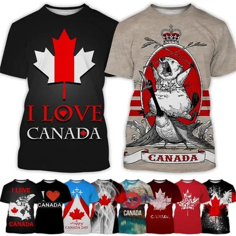 3d Print I Love Canada Graphic Tshirt For Men Casual T-Shirt | OWNLUXE