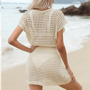 Beach White See-Through Robe Swim Cover-Up | OWNLUXE