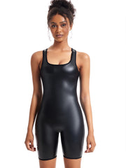 Faux Leather Wire-Free Bodysuit Shaper | OWNLUXE