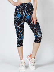 Women’s Printed Mid-Calf Capri Leggings – Lightweight & Stretchy