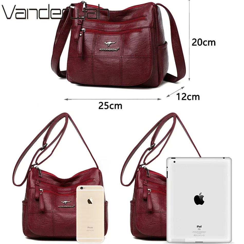 Multi-Pocket Leather Crossbody Bag | OWNLUXE