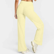 Women's Straight Leg Yoga Pants - Ultra Soft Mid-Waist Sports Trousers
