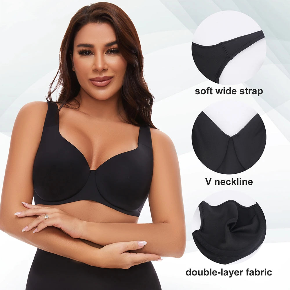 Women's Seamless Plus-Size Bra (Black) – Shop at OWNLUXE