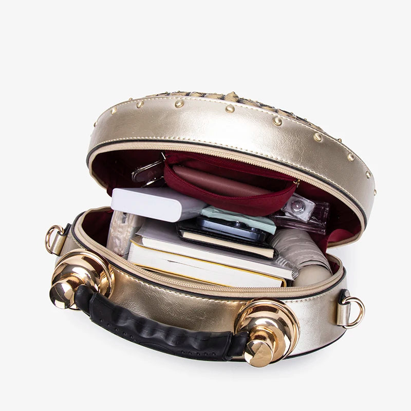 PU Leather Clock-Shaped Crossbody Bag | OWNLUXE