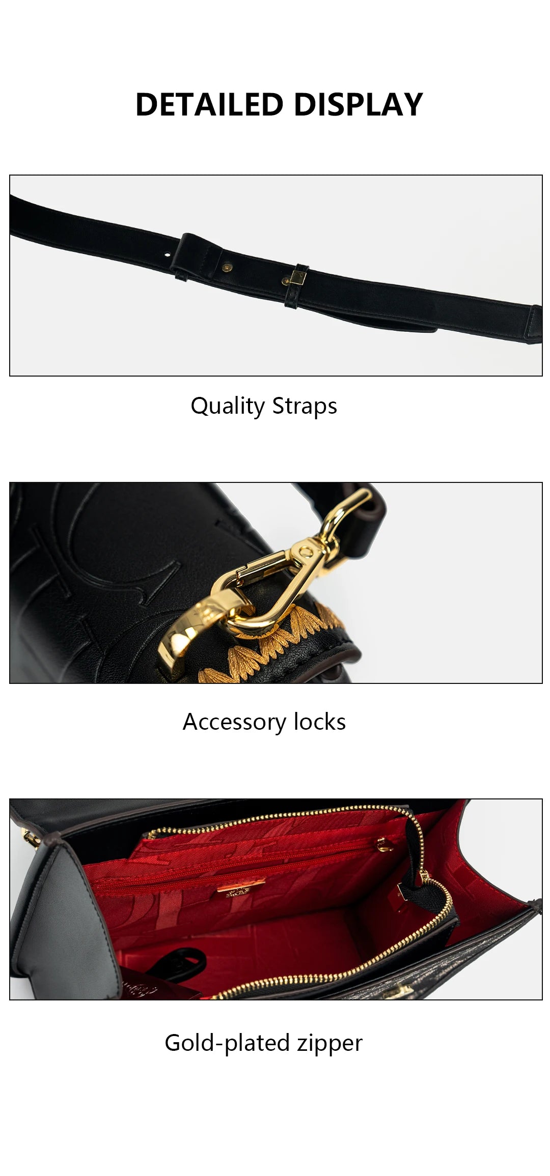 Letter Embossed Shoulder Bag - Luxury Party Handbag