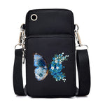 Load image into Gallery viewer, New Butterfly Mobile Phone Bag Women Messenger Bag Hanging Neck Purse Vertical Handbag Watercolor Butterfly Small Crossbody Bag
