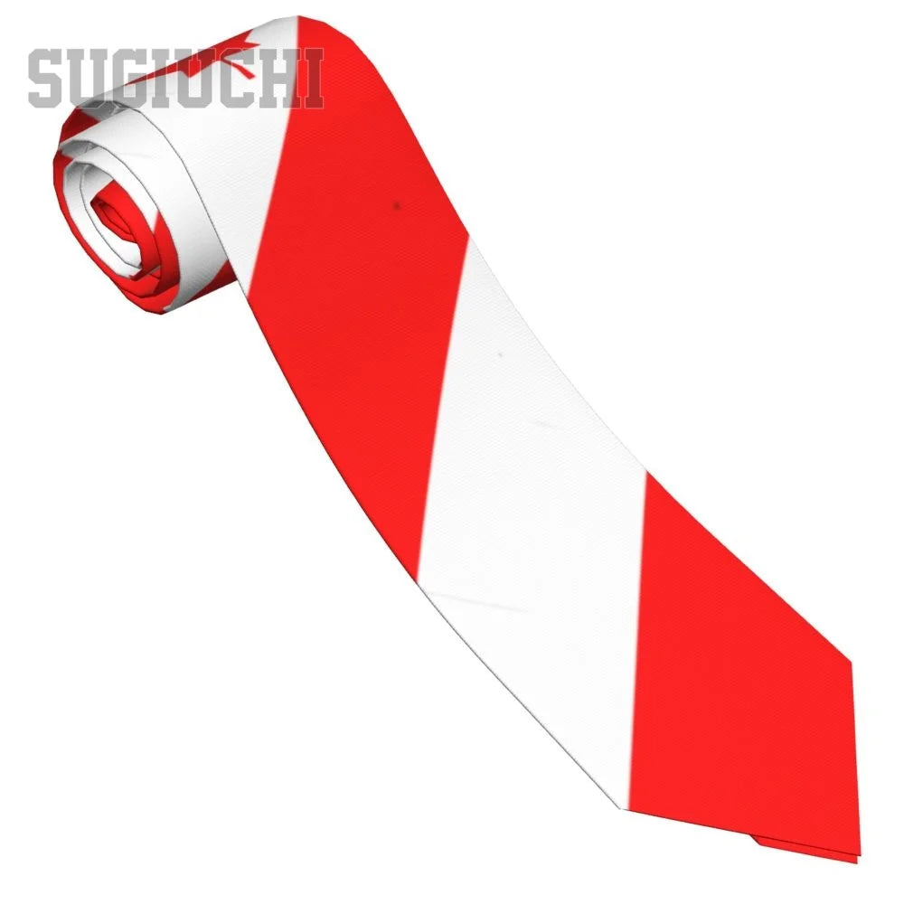 Canada Flag Emblem Neck Tie – Slim Plaid Tie for Wedding, Business & Canada Day