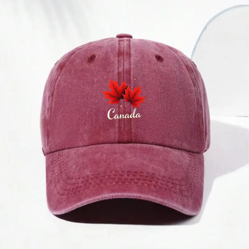 Canada Maple Leaf Vintage Baseball Cap – Washed Distressed Retro Hat | OWNLUXE