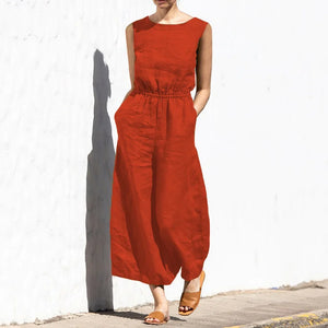 Effortless High Waist Ankle-Length Jumpsuit – Chic Wide Leg Casual Style