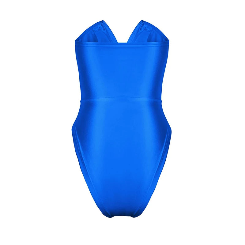 Deep V Neck Bodysuit Shapewear - Thong Waist Shaper with Underwire